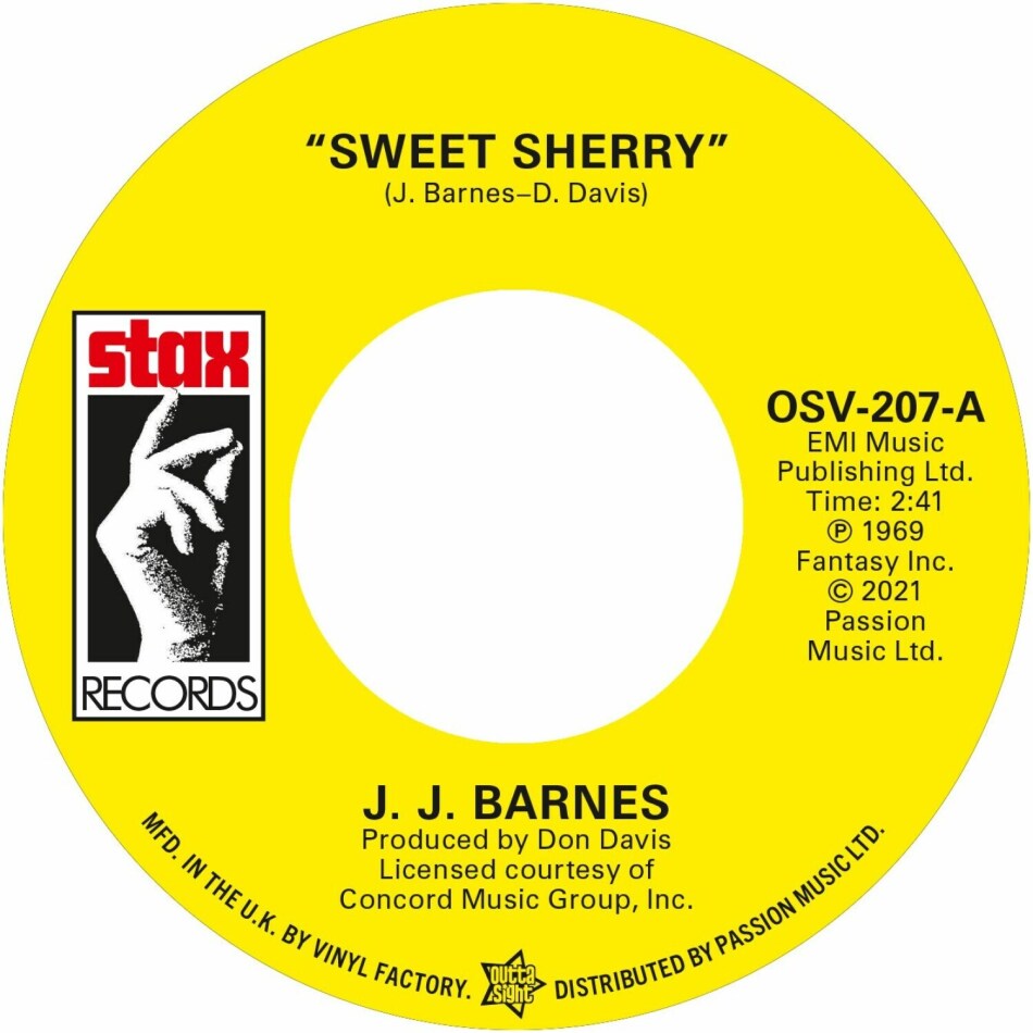 J.J Barnes - Sweet Sherry / Whole Damn World Is Going Crazy 7" Single