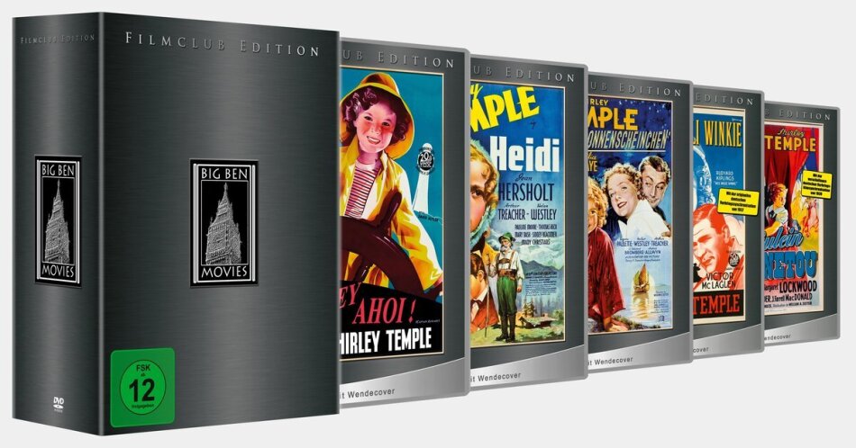 Big Ben Movies - Shirley Temple - Shirley Ahoi! / Heidi / Sonnenscheinchen / Rekrut Willi Winkie Filmclub Edition, 5 DVDs