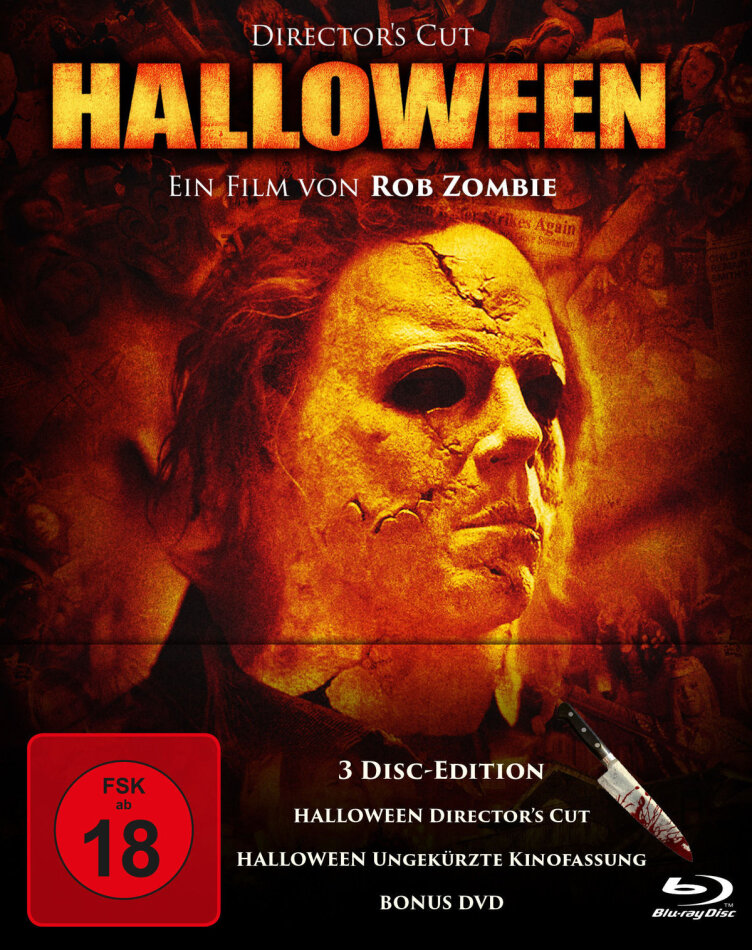 Halloween (2007) Director's Cut, Limited Edition, Mediabook, Uncut, 2 Blu-rays + DVD