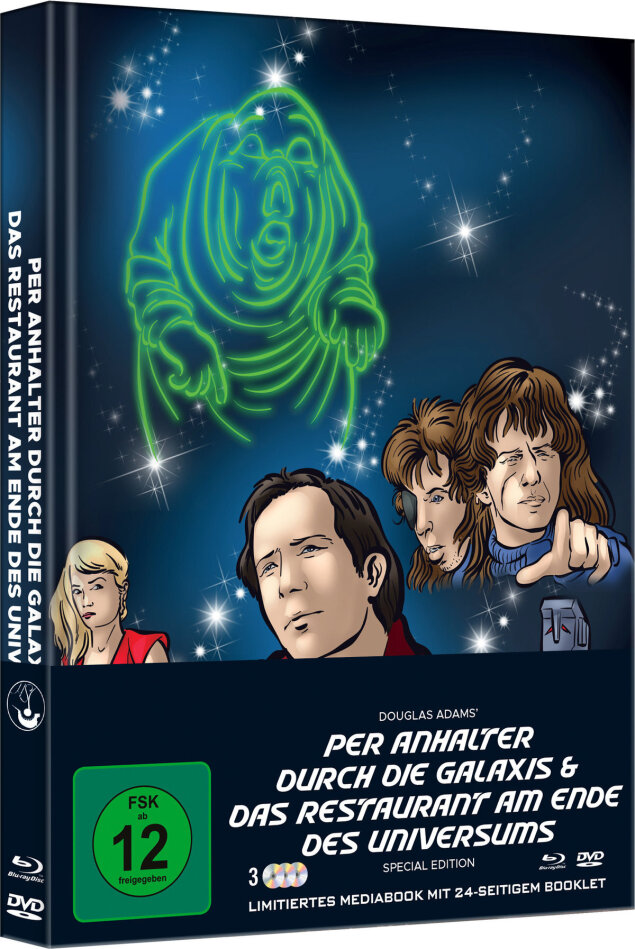 Per Anhalter durch die Galaxis & Das Restaurant am Ende des Universums Cover A, Limited Edition, Mediabook, 2 Blu-rays + DVD