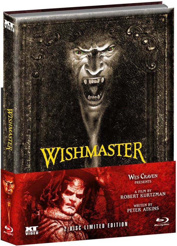 Wishmaster (1997) Wattiert, Limited Edition, Mediabook, Uncut, Blu-ray + DVD