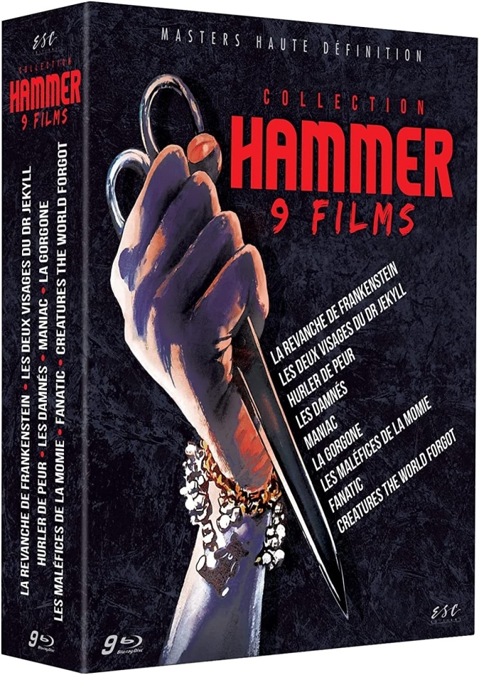 Collection Hammer - La revanche de Frankenstein / Les deux visages du Dr Jekyll / Hurler de peur / Les Damnés / The Maniac / La Gorgone / Les maléfices de la momie / Fanatic / Creatures the World Forgot 9 Blu-rays