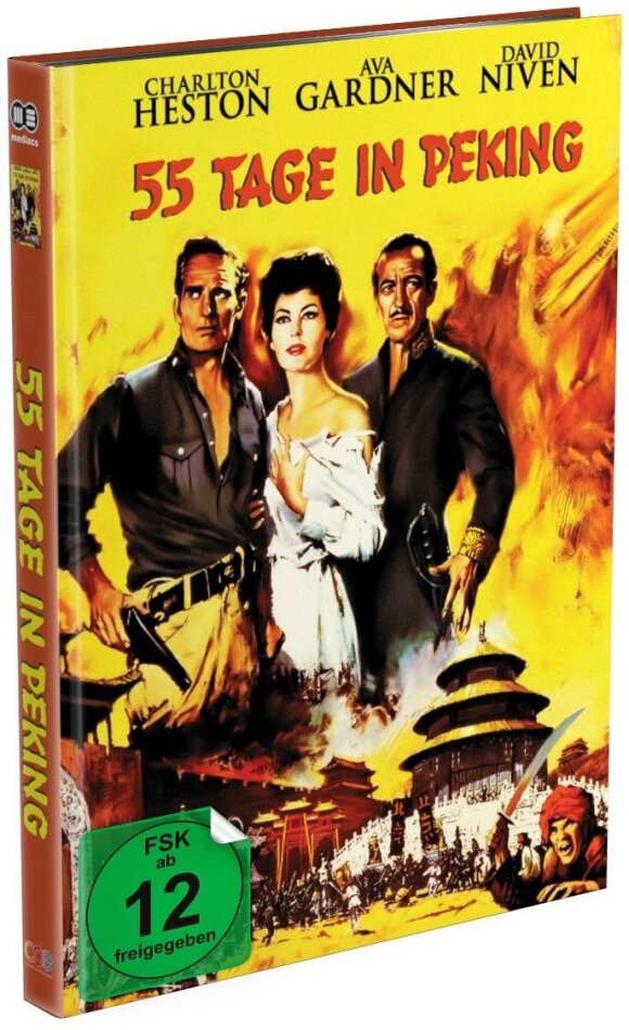 55 Tage in Peking (1963) Cover B, Limited Edition, Mediabook, Uncut, Blu-ray + DVD