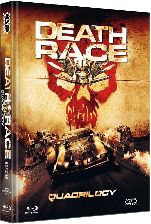 Death Race 1-4 - Quadrilogy Cover B, Limited Edition, Mediabook, 4 Blu-rays