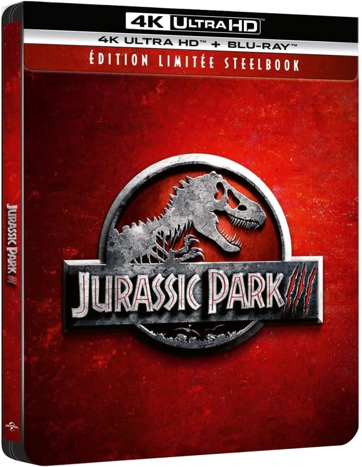 Jurassic Park 3 (2001) Édition Limitée, Steelbook, 4K Ultra HD + Blu-ray