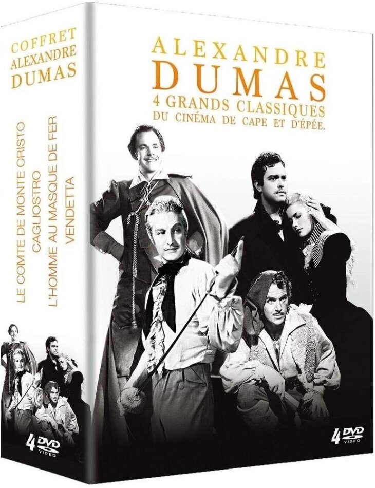 Alexandre Dumas - 4 Grands Classiques du cinéma de Cape et d'Épée - Le comte de Monte Cristo / Cagliostro / L’homme au masque de fer / Vendetta 4 DVDs