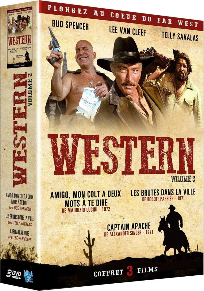 Western - Volume 3 - Amigo, mon colt a deux mots à te dire / Les brutes dans la ville / Captain Apache 3 DVDs