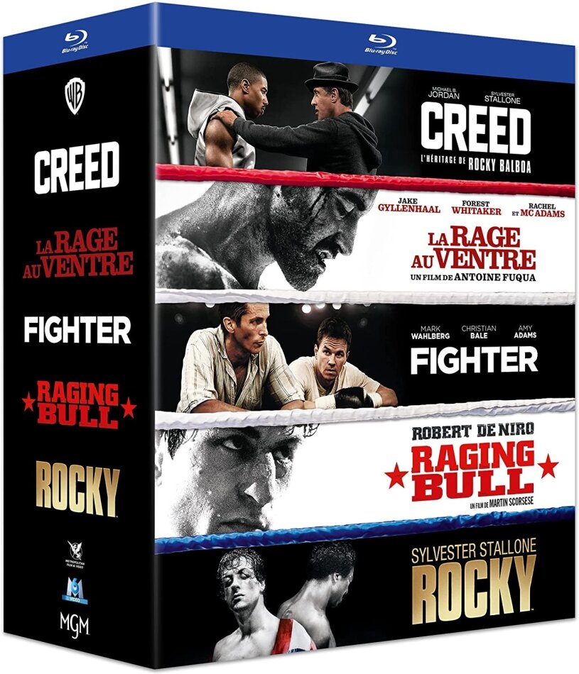 Creed / La rage dans le ventre / Fighter / Raging Bull / Rocky 5 Blu-ray