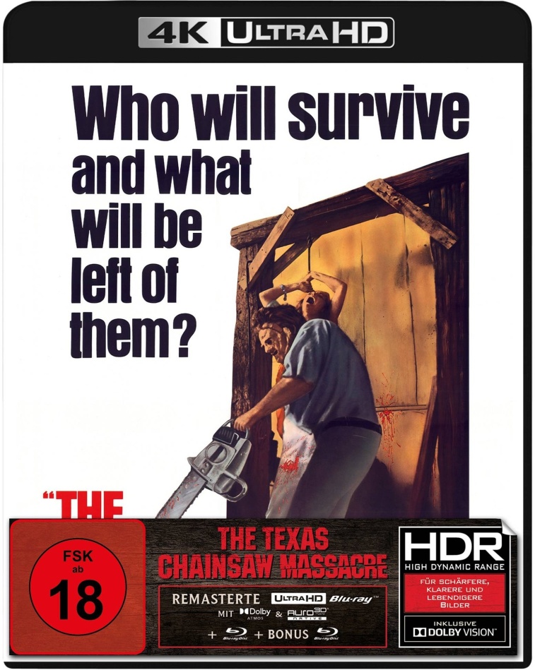 The Texas Chain Saw Massacre (1974) Remastered, 4K Ultra HD + 2 Blu-rays