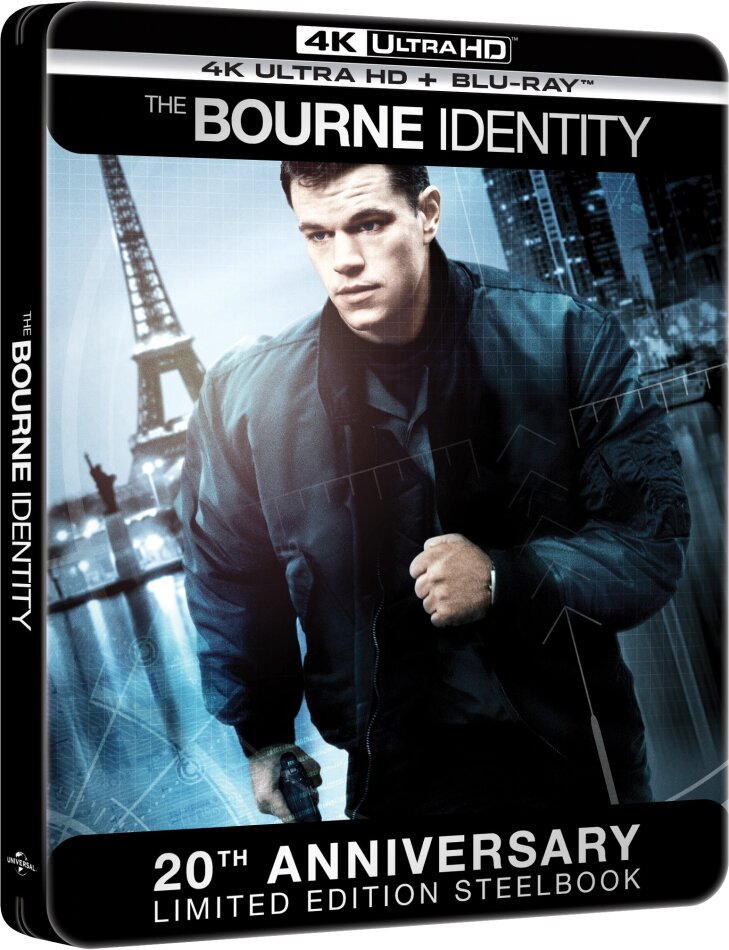 The Bourne Identity (2002) 20th Anniversary Edition, Limited Edition, Steelbook, 4K Ultra HD + Blu-ray