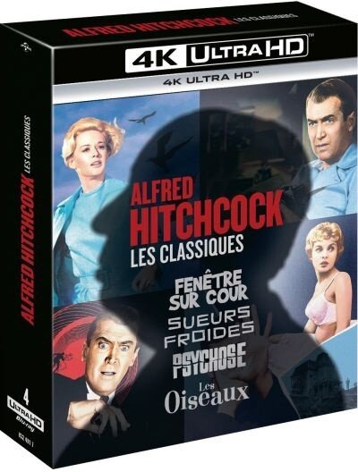 Alfred Hitchcock - Les Classiques - Fenêtre sur cour / Sueurs froides / Psychose / Les Oiseaux 4 4K Ultra HDs