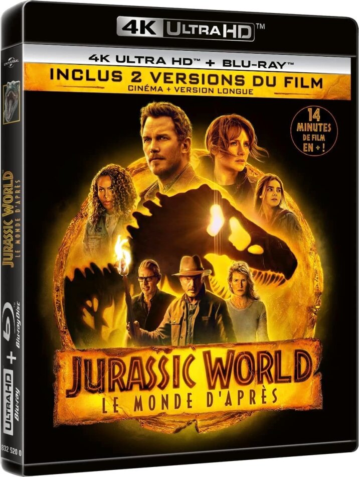 Jurassic World 3 - Le monde d'après (2022) Version Cinéma, Version Longue, 4K Ultra HD + Blu-ray
