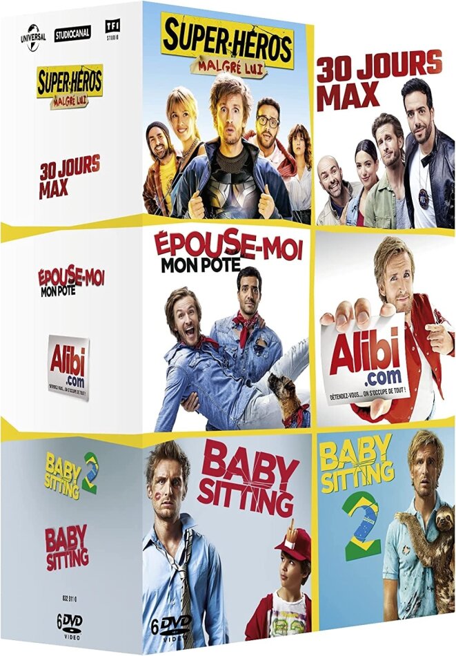 Super-héros malgré lui / 30 jours Max / Épouse-moi mon pote / Alibi.com / Babysitting / Babysitting 2 6 DVDs