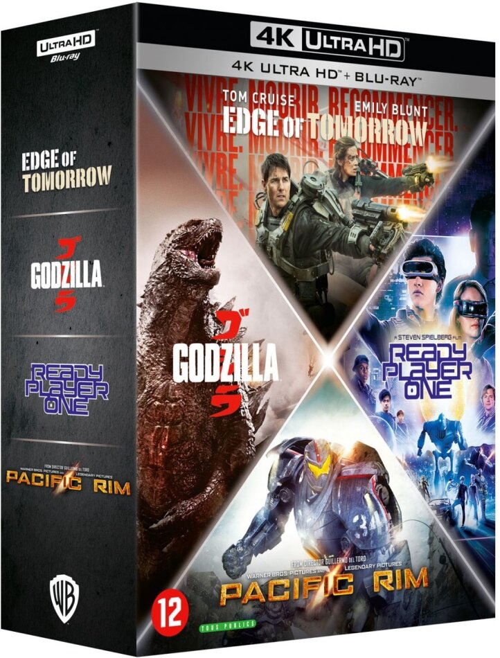 Edge of Tomorrow / Ready Player One / Pacific Rim / Godzilla 4 4K Ultra HDs + 4 Blu-ray