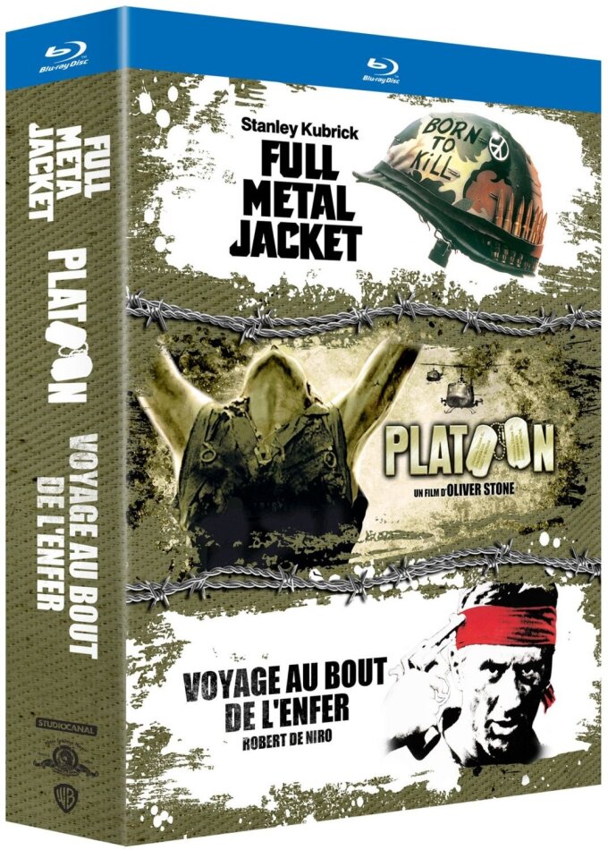 Full Metal Jacket (1987) / Platoon (1986) / Voyage au bout de l’enfer (1978) 3 Blu-ray