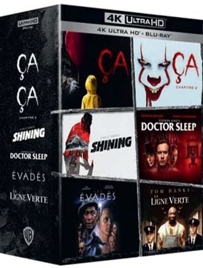Stephen King - Ça - Chapitre 1 (2017) / Ça - Chapitre 2 (2019) / Doctor Sleep (2019) / Shining (1980) / Les Evadés (1995) / La ligne verte (1999) 6 4K Ultra HDs + 6 Blu-ray