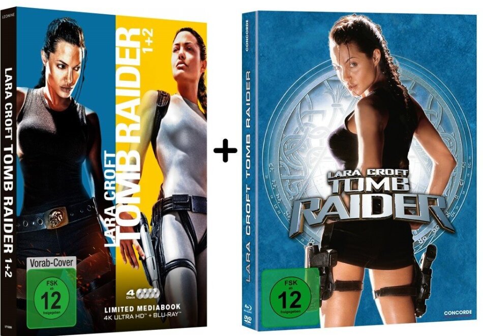 Lara Croft: Tomb Raider 1 & 2 Double Mediabook Edition, Limited Edition, 2 4K Ultra HDs + 3 Blu-rays + DVD
