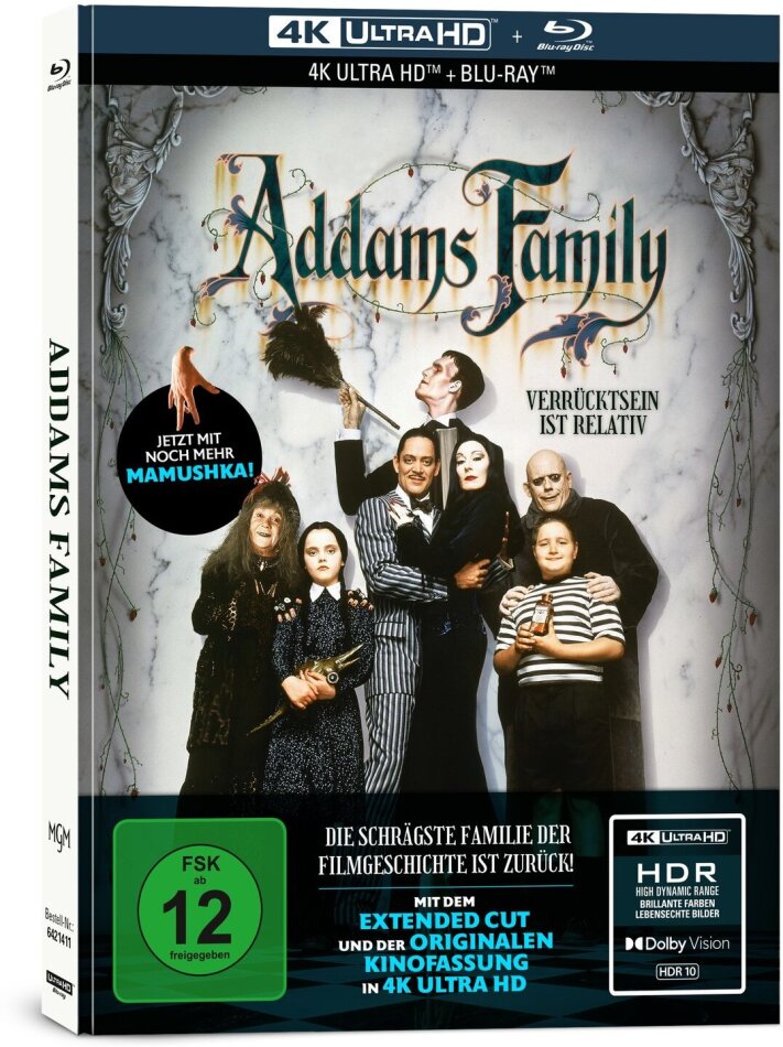 Addams Family (1991) Extended Edition, Kinoversion, Limited Edition, Mediabook, 4K Ultra HD + Blu-ray