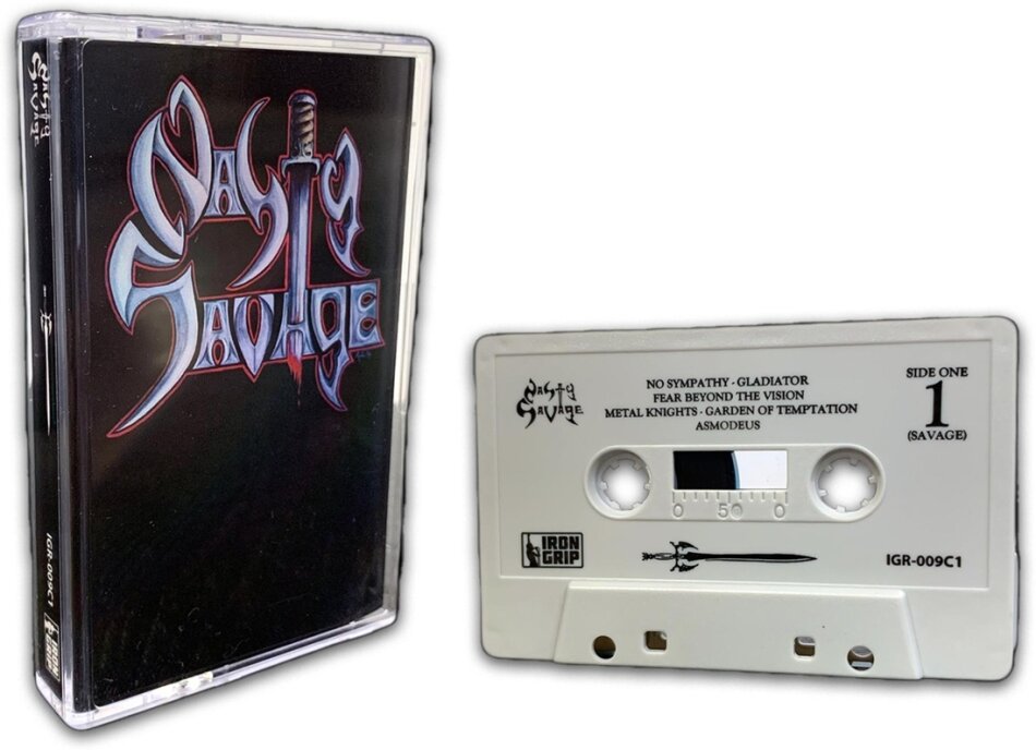 Nasty Savage - --- Iron Grip, 2023 Reissue, Light Gray Cassette