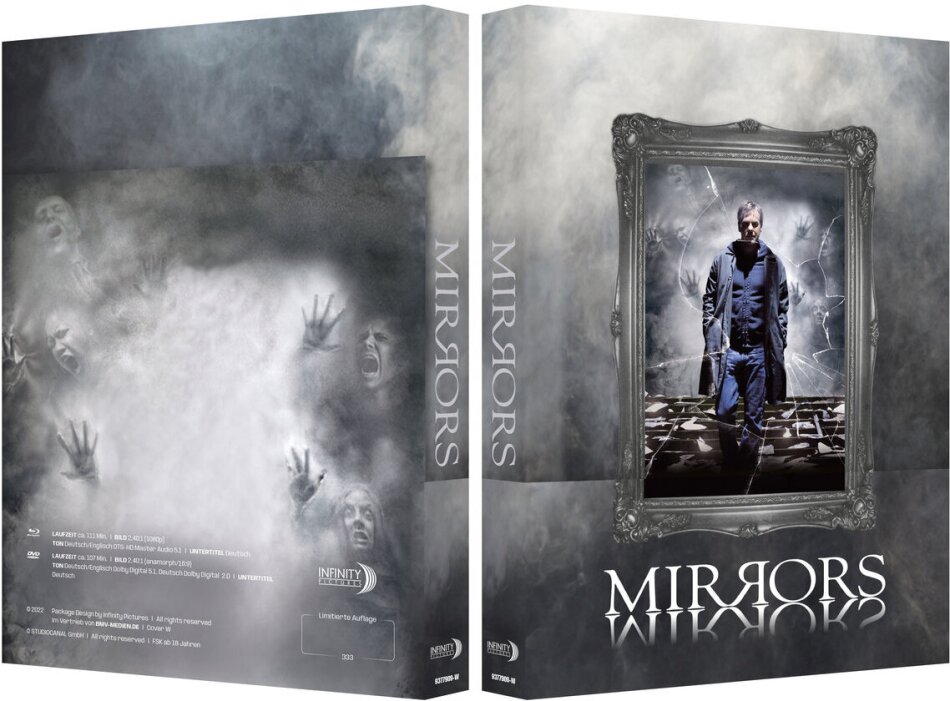 Mirrors (2008) Cover W, Wattiert, Limited Edition, Mediabook, Blu-ray + DVD