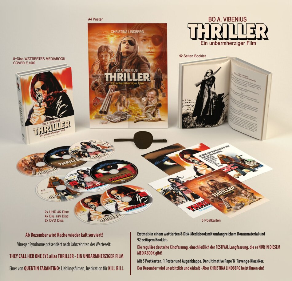 Thriller - Ein unbarmherziger Film (1973) Cover E, Wattiert, + Goodies, Limited Edition, Mediabook, 2 4K Ultra HDs + 4 Blu-rays + 2 DVDs