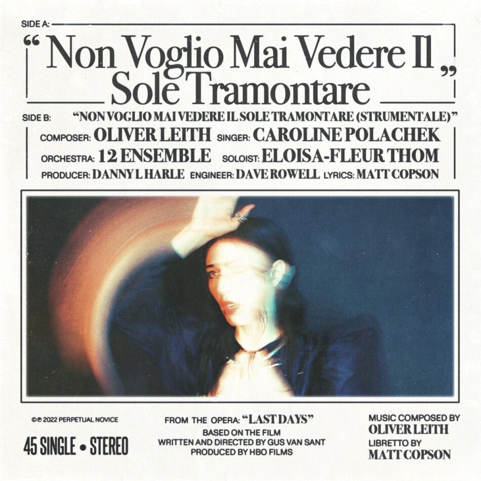 Caroline Polachek & Oliver Leith - Non Voglio Mai Vedere Il Sole Tramontare 45 RPM, 7" Single