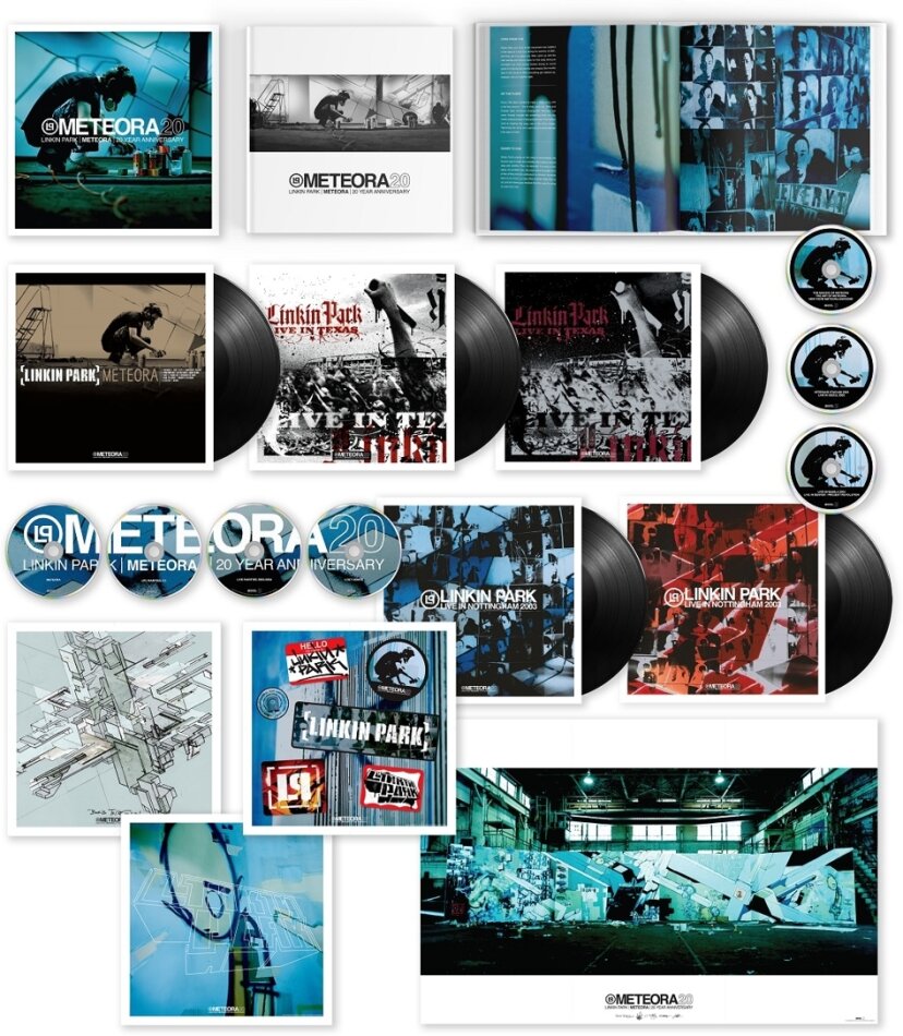 Linkin Park - Meteora 2023 Reissue, Super Deluxe Boxset, 20th Anniversary Edition, 5 LPs + 4 CDs + 3 DVDs