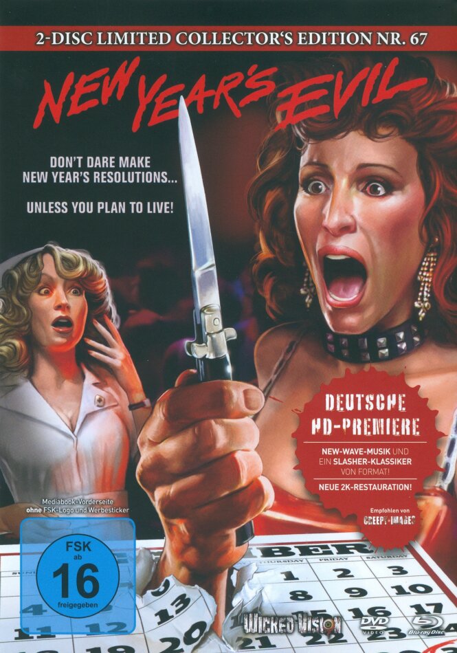 New Year‘s Evil (1980) Cover C, Limited Collector's Edition, Mediabook, Restaurierte Fassung, Uncut, Blu-ray + DVD