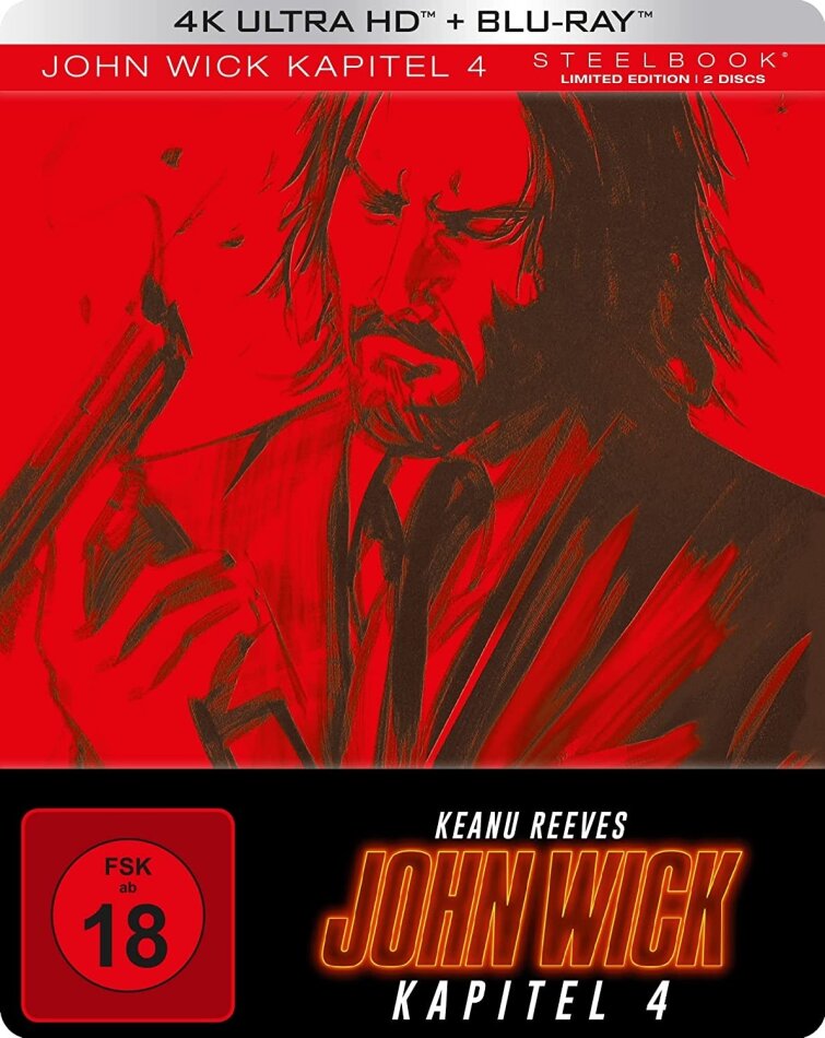 John Wick: Kapitel 4 (2023) Limited Edition, Steelbook, 4K Ultra HD + Blu-ray