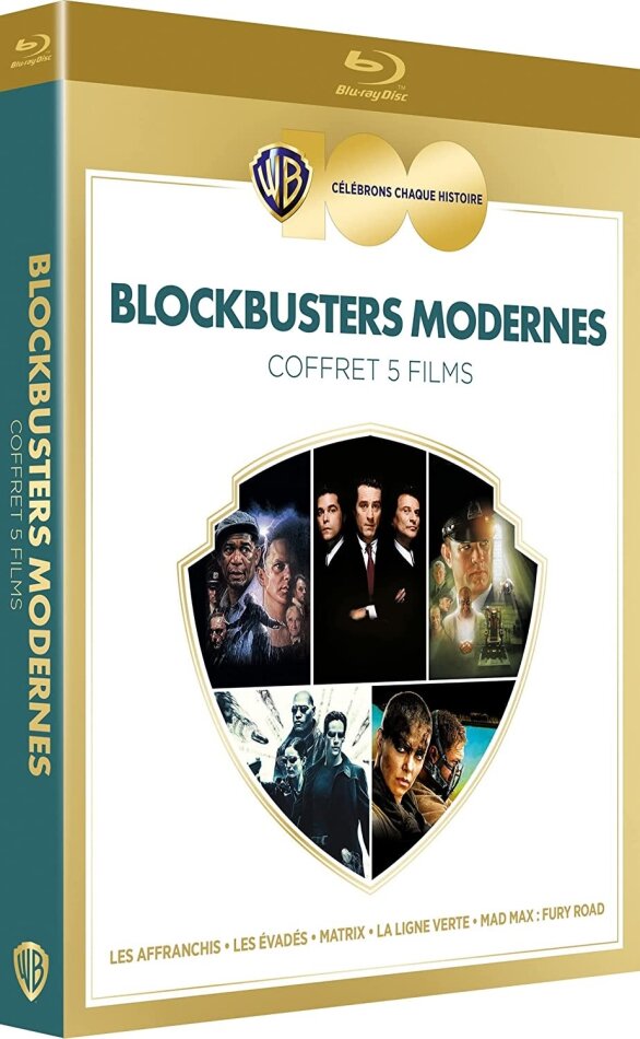 Blockbusters Modernes - Les Affranchis / Les Évadés / Matrix / La ligne verte / Mad Max : Fury Road 100 ans Warner Bros., 5 Blu-rays