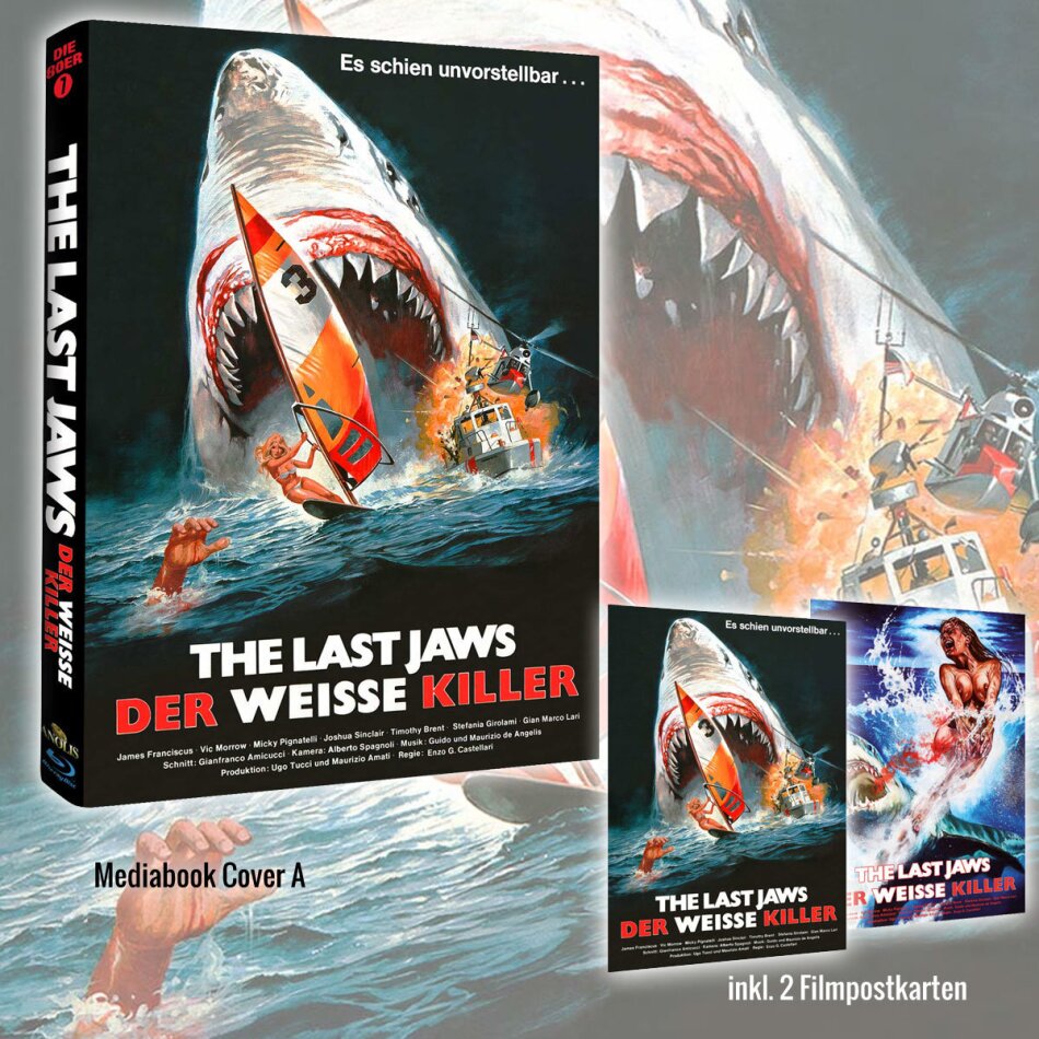 The Last Jaws - Der weisse Killer (1981) Cover A, Sammeledition inkl. 2 Postkarten, Limited Edition, Mediabook