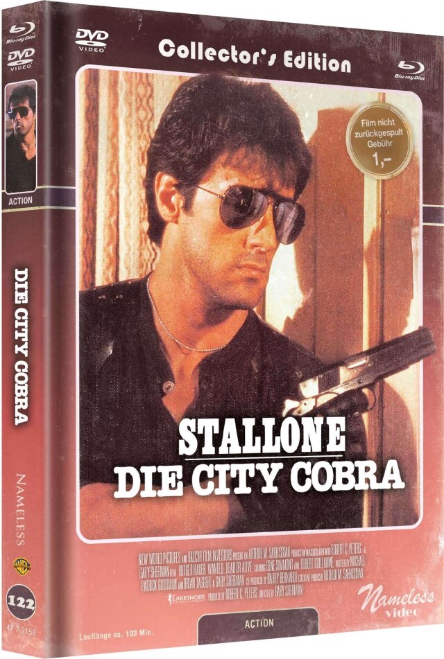Die City Cobra (1986) Cover C, Collector's Edition, Limited Edition, Mediabook, Blu-ray + DVD