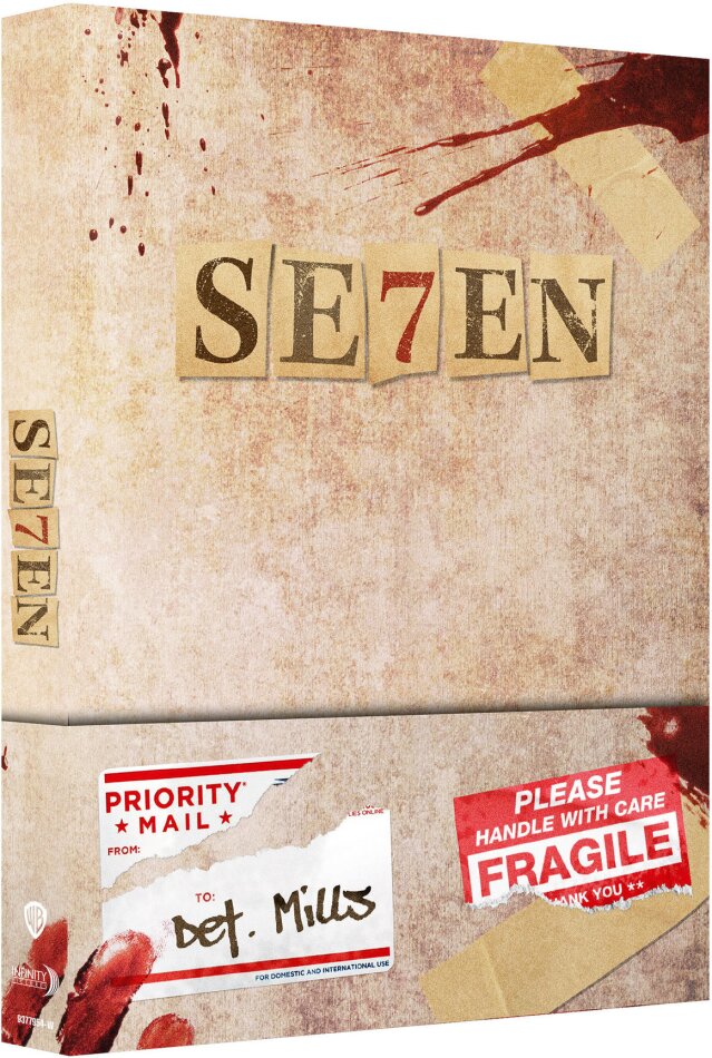 Se7en (1995) Wattiert, Limited Edition, Mediabook, Uncut, Blu-ray + DVD