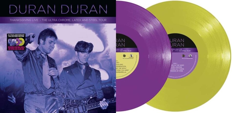 Duran Duran - Ultra Chrome, Latex & Steel Tour 2023 Reissue, Anniversary Edition, Limited Edition, Yellow/Purple Vinyl, 2 LPs