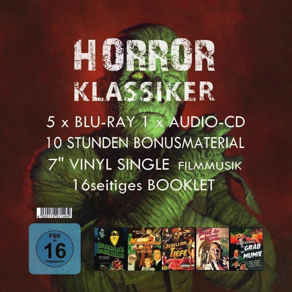 Horror Klassiker Limited Edition, 5 Blu-rays + CD + 7" Single