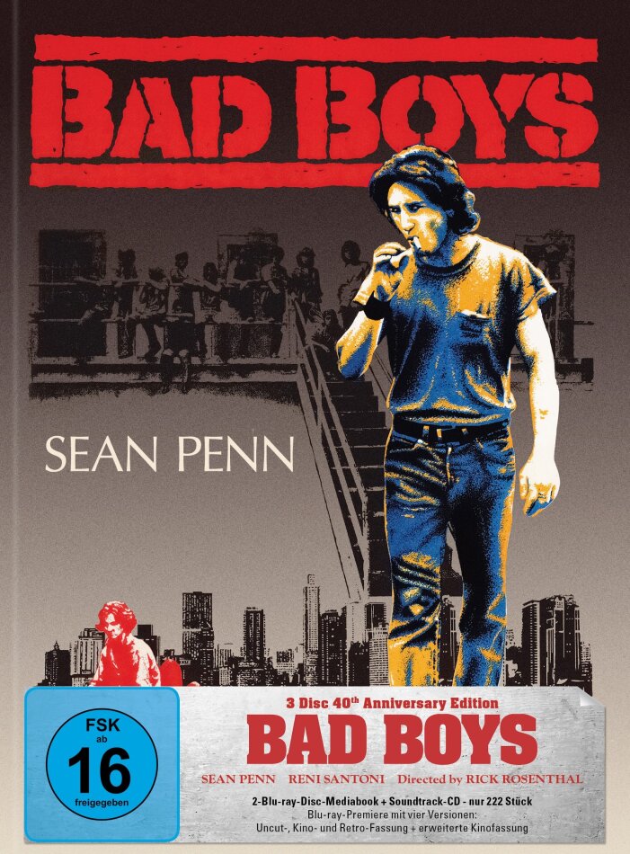Bad Boys (1983) Cover Französisches Kinomotiv, 40th Anniversary Edition, Limited Edition, Mediabook, 2 Blu-rays + CD