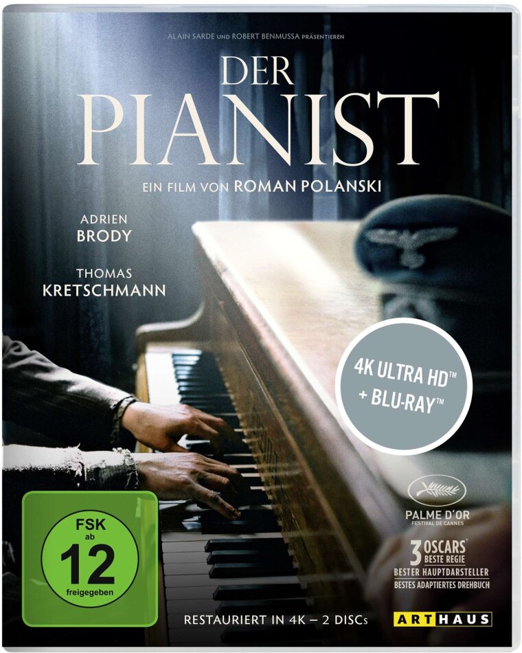 Der Pianist (2002) Arthaus, 20th Anniversary Edition, Restaurierte Fassung, 4K Ultra HD + Blu-ray
