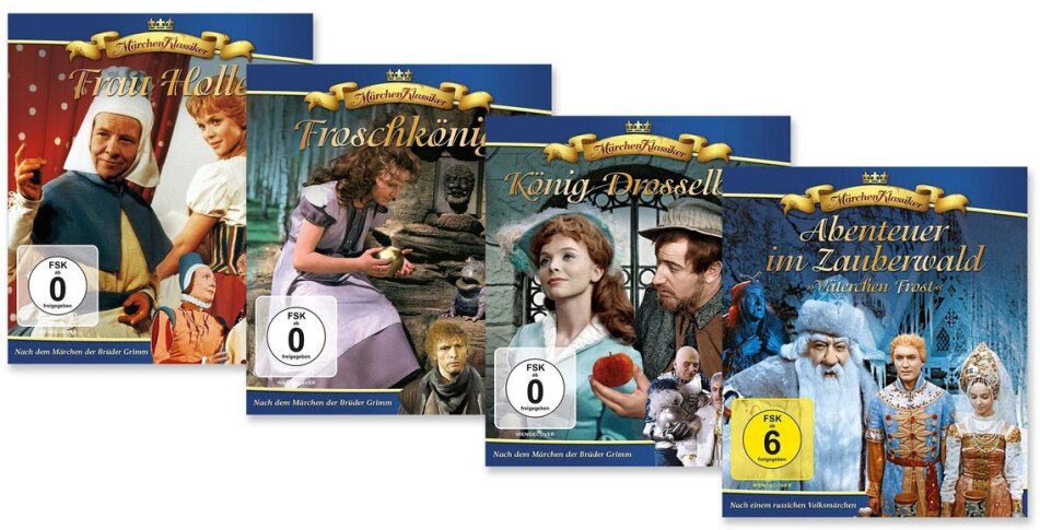 Frau Holle / Froschkönig / König Drosselbart / Abenteuer im Zauberwald 4 Blu-rays
