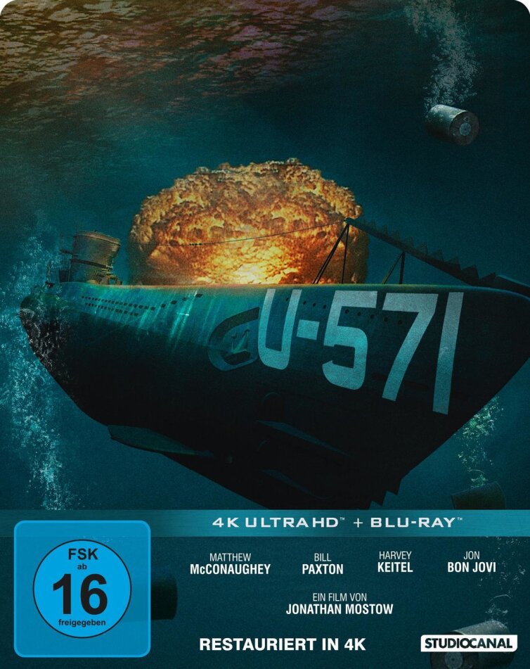 U-571 (2000) Limited Edition, Restaurierte Fassung, Steelbook, 4K Ultra HD + Blu-ray