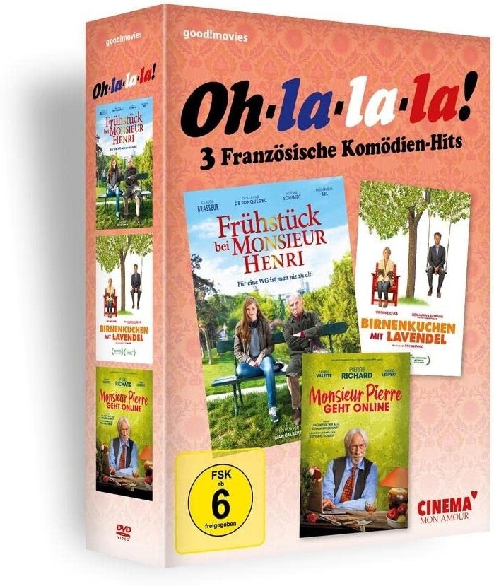 Oh-la-la-la! - 3 französische Komödien-Hits - Frühstück bei Monsieur Henri / Birnenkuchen mit Lavendel / Monsieur Pierre geht online 3 DVDs