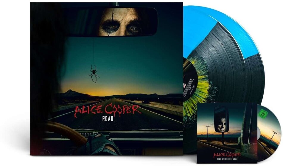 Alice Cooper - Road Gatefold, Édition Limitée, Blue/Black Split with Yellow Splatter Vinyl, 2 LP + DVD