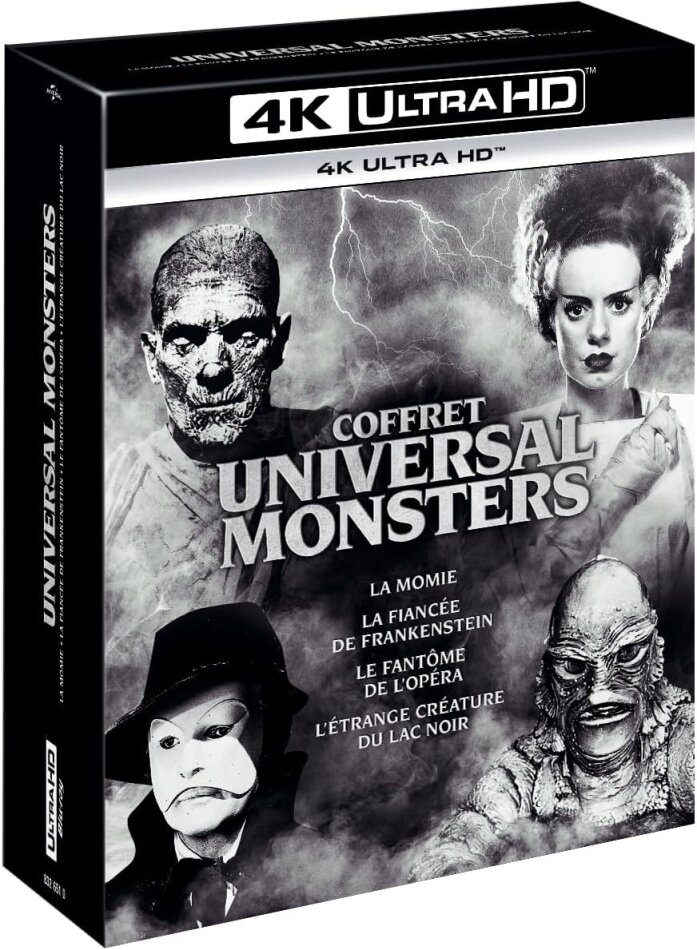 Coffret Monstres - La Momie / Le fantôme de l'Opéra / L'étrange créature du Lac Noir / La fiancée de Frankenstein 4 4K Ultra HDs