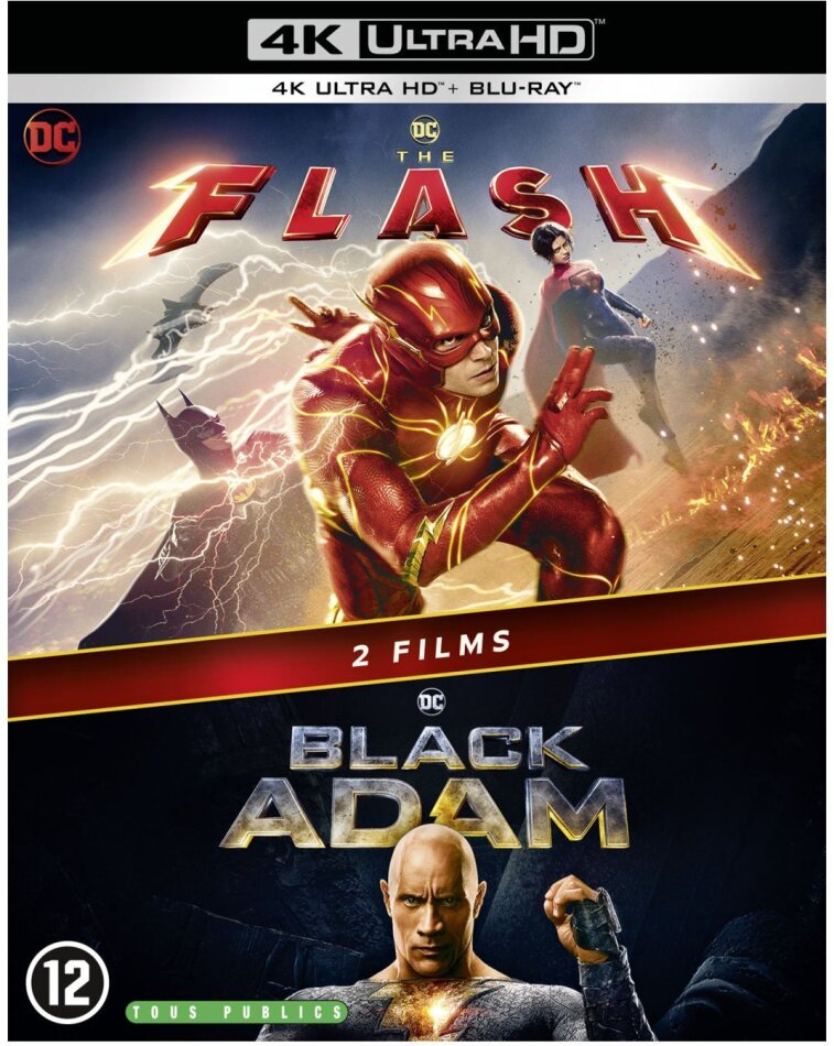 The Flash (2023) / Black Adam (2022) 2 4K Ultra HDs + 2 Blu-ray
