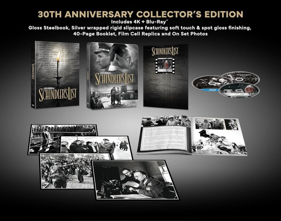 Schindler's List (1993) s/w, Limited Collector's Edition, Steelbook, 4K Ultra HD + 2 Blu-rays