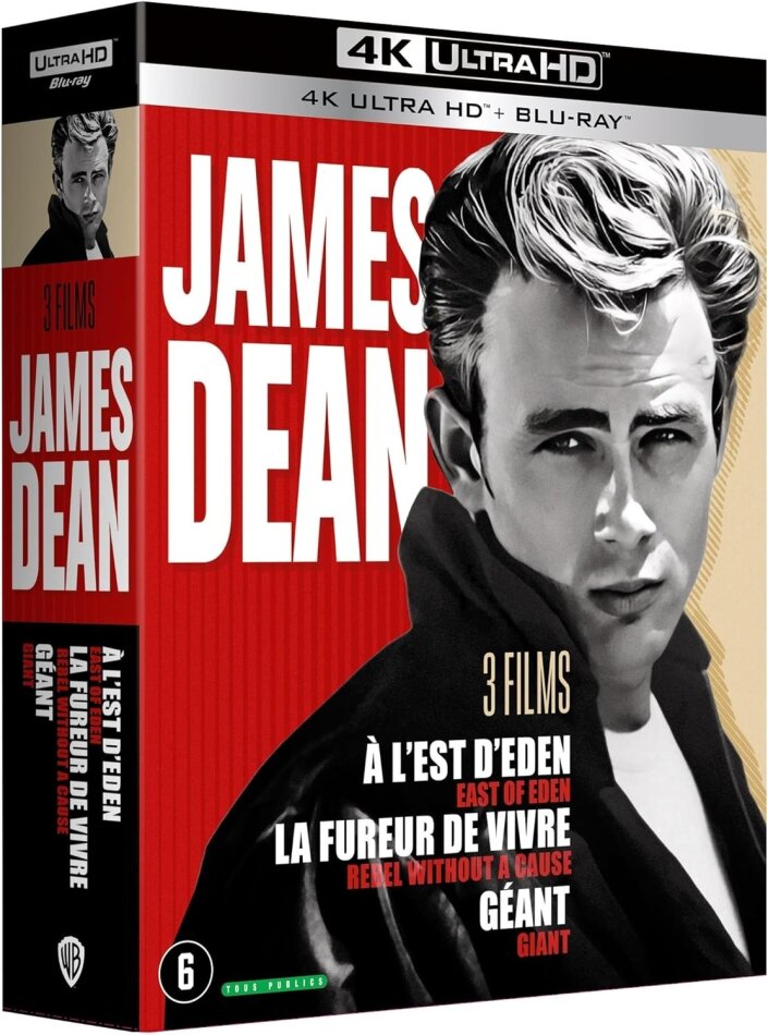 James Dean - À l'est d'Eden / La fureur de vivre / Géant 3 4K Ultra HDs