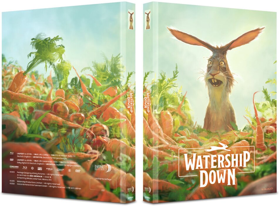 Watership Down (1978) Cover B, Limited Edition, Mediabook, Blu-ray + DVD