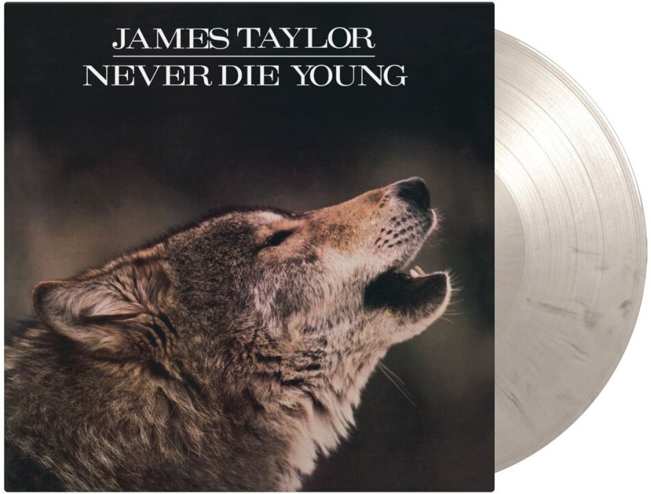 James Taylor - Never Die Young 2023 Reissue, Music On Vinyl, Limited to 1000 Copies, White/Black Marbled Vinyl, LP