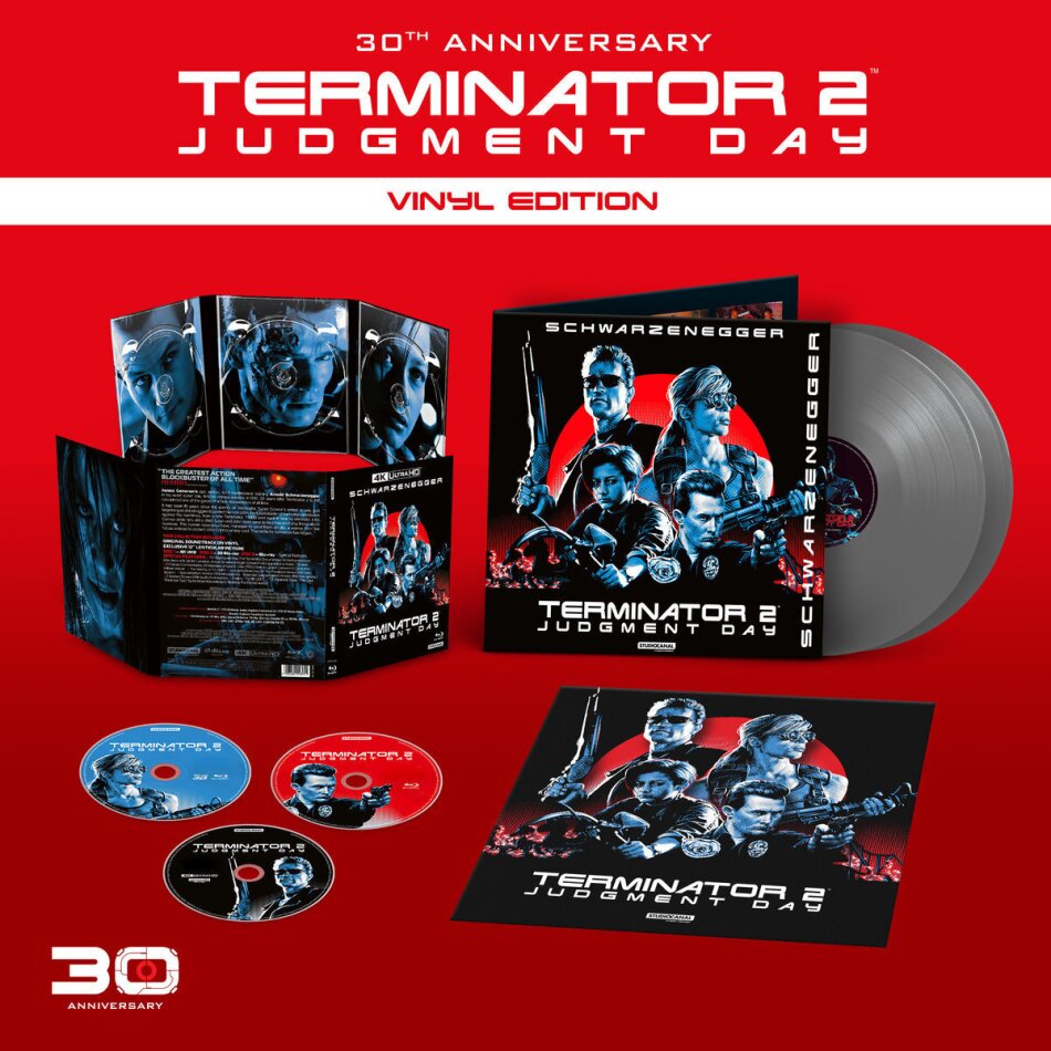 Terminator 2 (1991) Digipack, 30th Anniversary Edition, Extended Edition, Kinoversion, Limited Edition, 4K Ultra HD + Blu-ray 3D + Blu-ray + 2 LPs