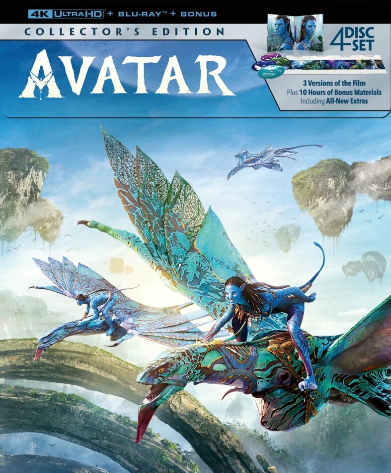 Avatar (2009) Extended Collector's Edition, Cinema Version, Special Edition, 4K Ultra HD + 3 Blu-rays