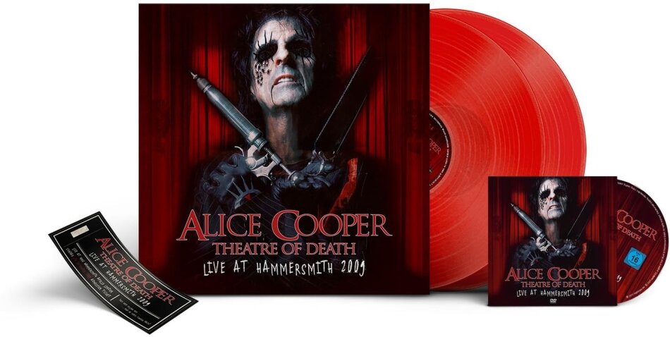 Alice Cooper - Theatre Of Death - Live At Hammersmith 2009 Édition Limitée, Clear Red Vinyl, 2 LP + DVD